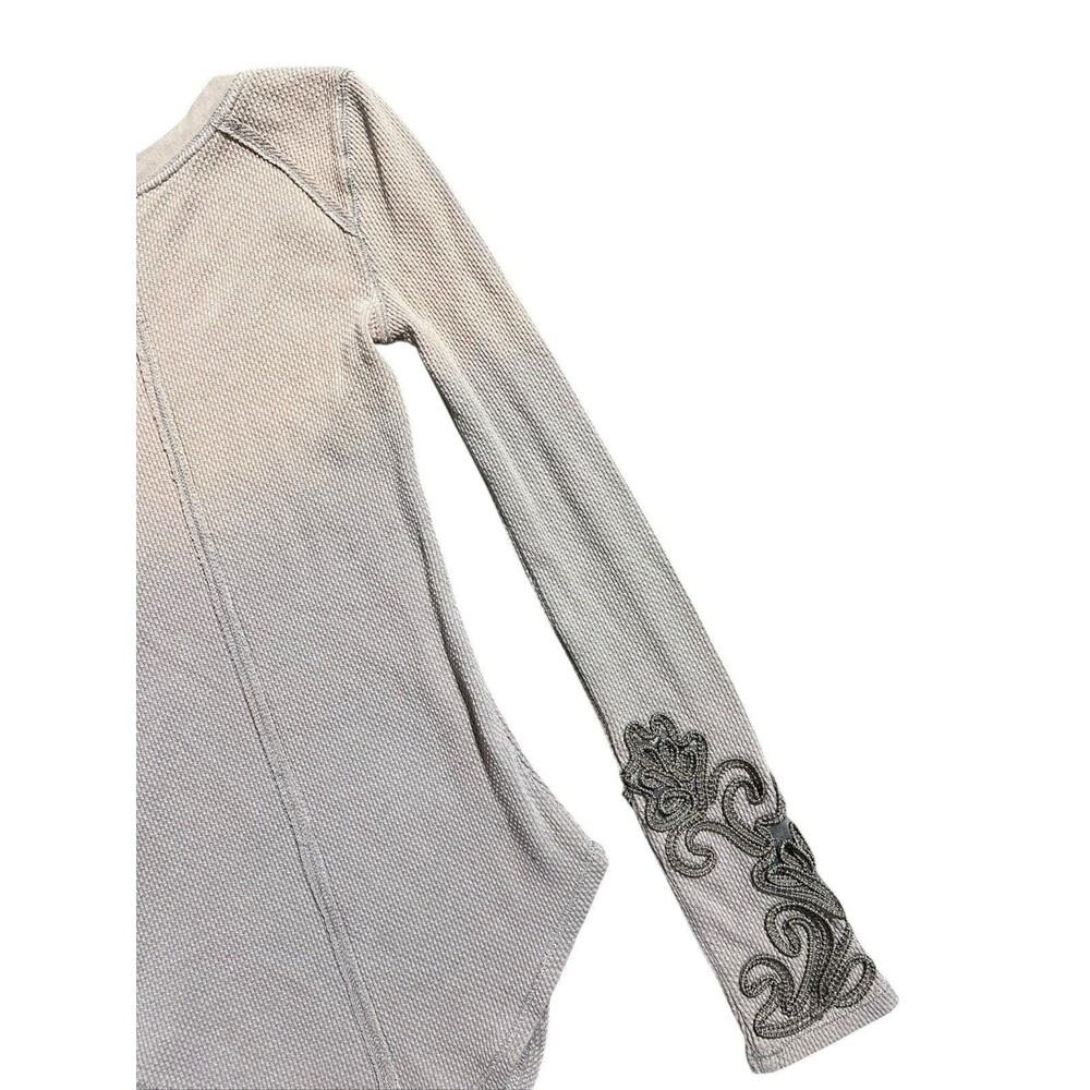 Free People Masquerade Cuff Long-Sleeve Thermal Top Ombré Sz S - Picture 10 of 12